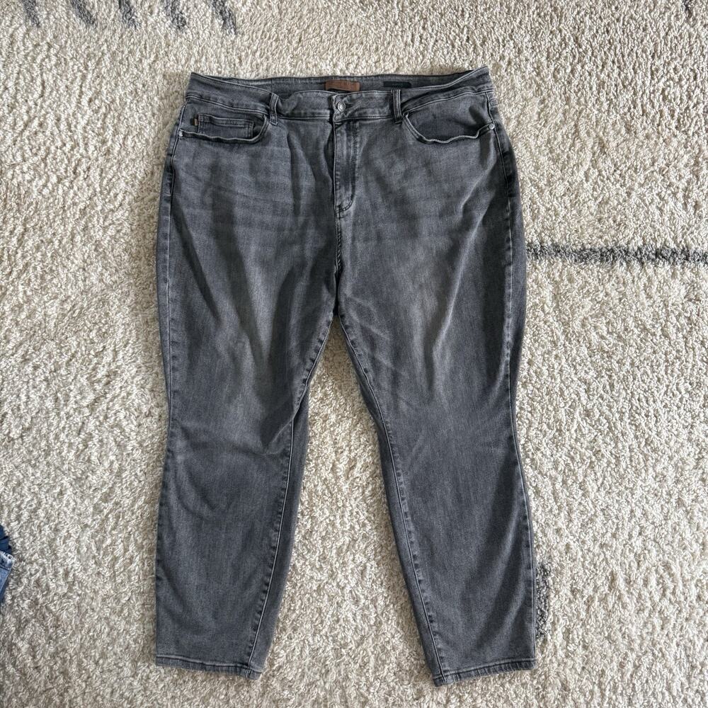 Judy Blue Pants Womens Plus Size 24W Gray Denim Stretch Jeans Pull On Slim Fit